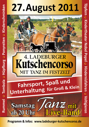Plakat zum 4. Kutschencorso in Bernau OT Ladeburg, Landkreis Barnim, Region Berlin/Brandenburg